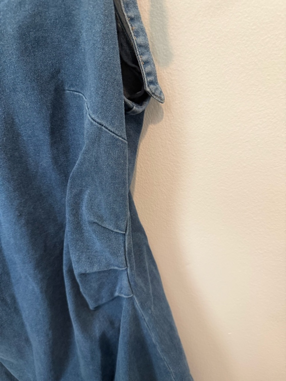 Cider Stretch Denim Scoop Tie Strap Mini Dress – Size 1XL – Blue Y2K - Picture 3 of 8